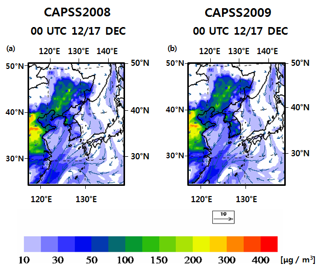 Fig. 3.2.24 The comparison results for (a) CAPSS 2008 and (b) CAPSS 2009.