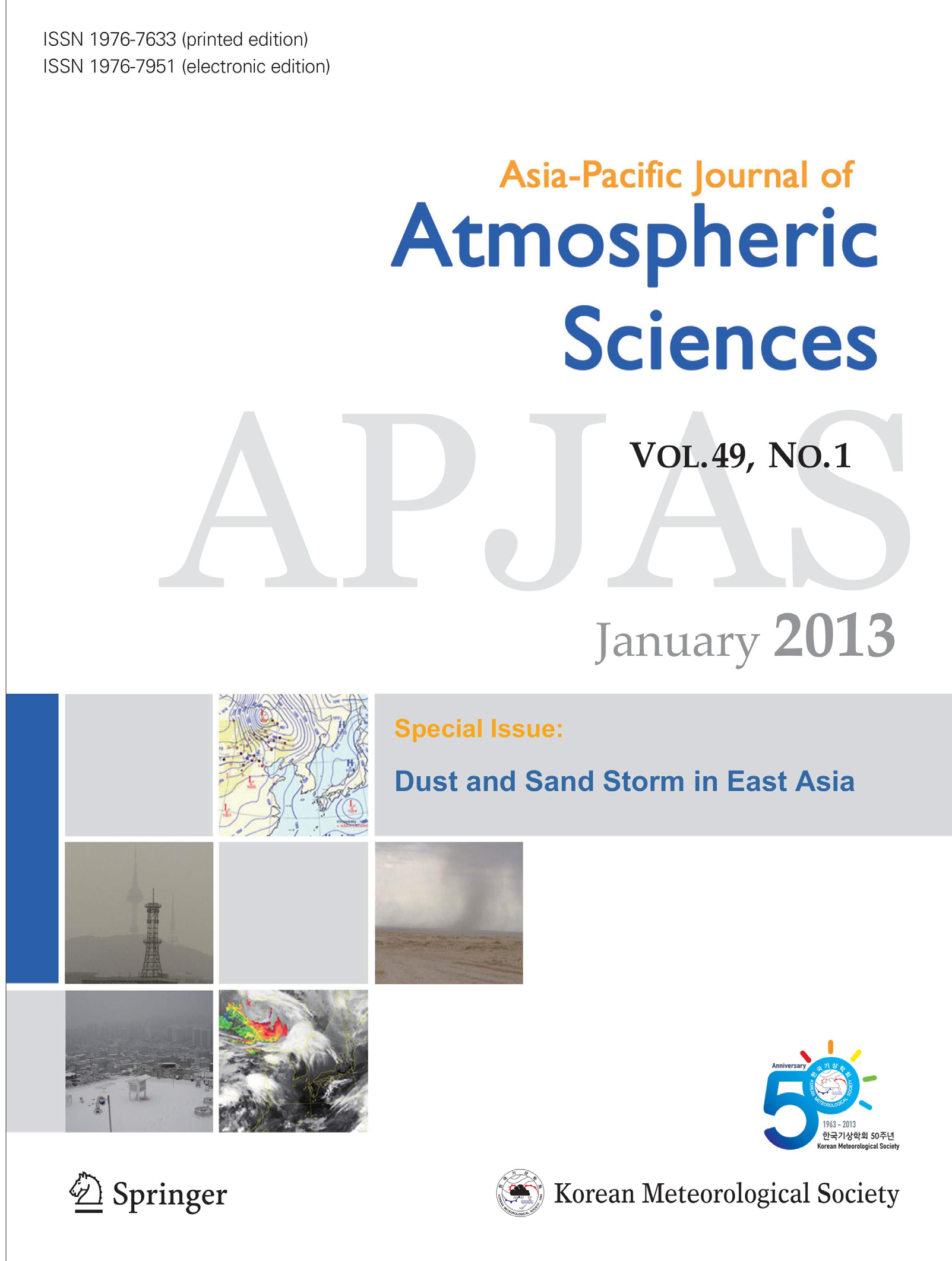 Fig. 4.2.1. Cover page of the APJAS special issue.
