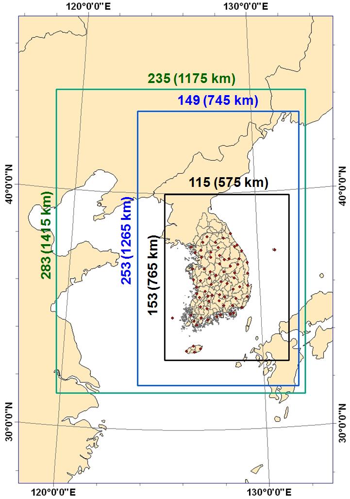 Boundary information of meteorological data