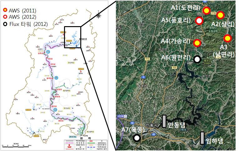 The location of hydrometerological observation site.