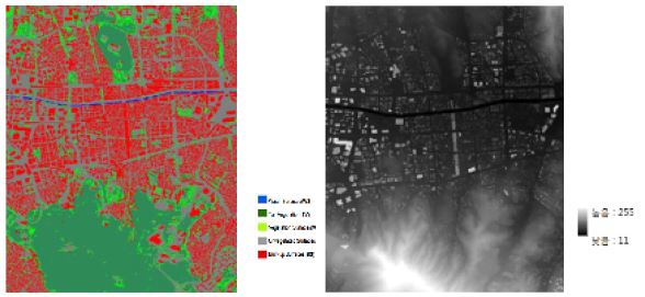 Fig. 3.2.3. Land Cover and digital surface model information use for CAS.