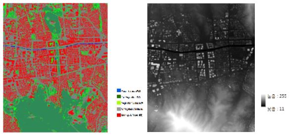 Fig. 3.2.4. Land Cover and digital surface model information use for CAS