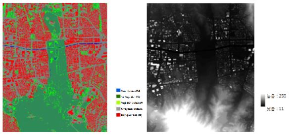 Fig. 3.2.5. Land Cover and digital surface model information use for CAS