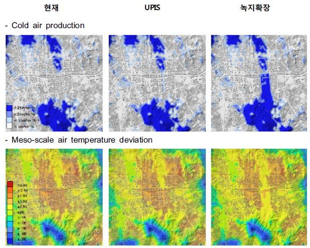 Fig. 3.2.12. Climate Analysis map for Cold air production and Meso-scale air temperature deviation