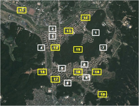 Fig. 4.1.2. Distribution of meteorological observation sites in the Eunpyeong experiment area