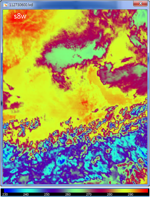 Brightness temperature from KLAPS analysis with Cheonrian Satellite.