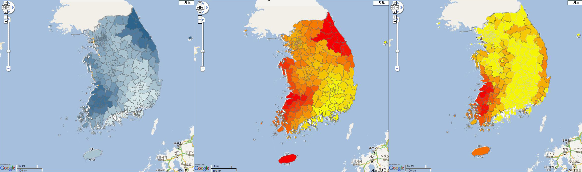 Heavy snow disaster maps using google maps