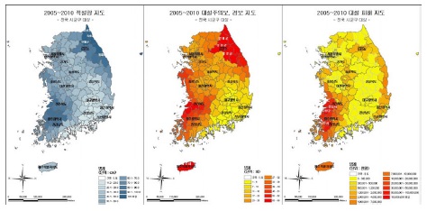 Heavy snow disaster maps from 2005 to 2010