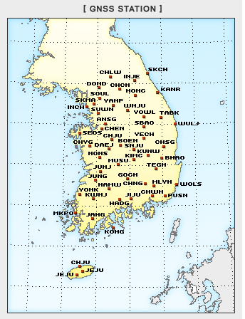 GNSS station map from National Meteorological Satellite center