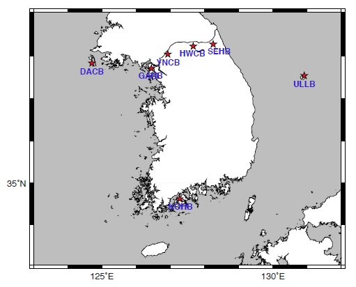 Map of borehole seismic stations used in this study.