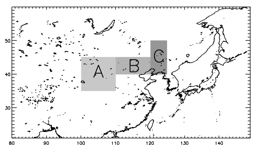 Source region of Asian dust which affect the Korean Peninsular (extracted from Lim and Chun, 2006).