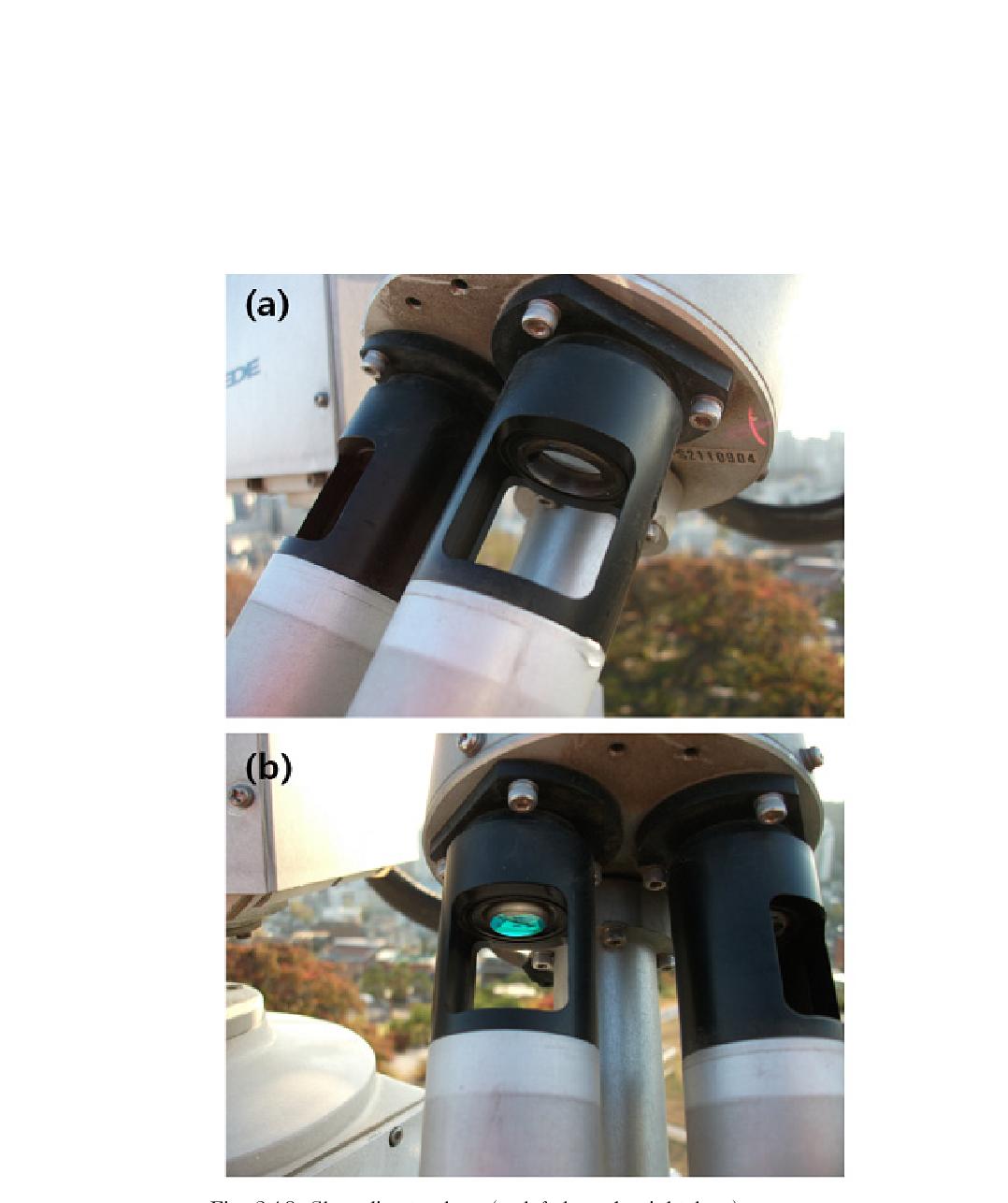 Skyradiomter lens (a: left lens, b: right lens).