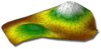 Fig. 4.4.4. Representation of the terrain by a triangulated irregular network