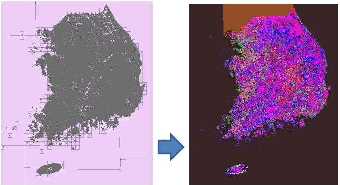 Fig. 4.4.10. Ministry of Environment. Division of Land Cover Map of the transformation