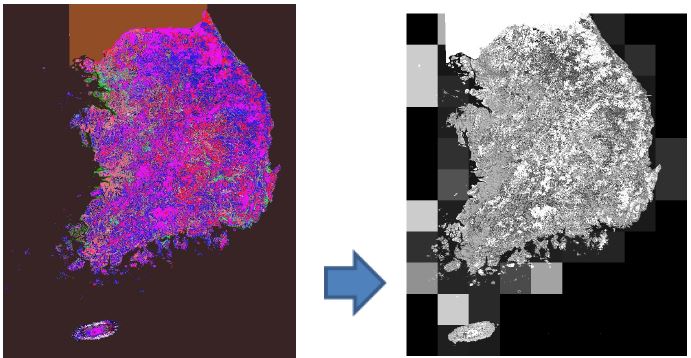 Fig. 4.4.11. Land cover map of the 30'unit mesh editing