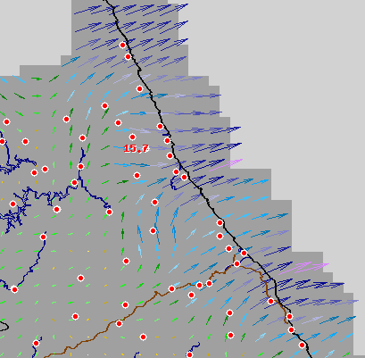 Fig. 3.1.21. AWS wind vector in January 31th 2011.