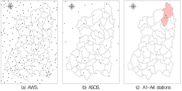 Fig. 6.3.2. Location of weather stations.