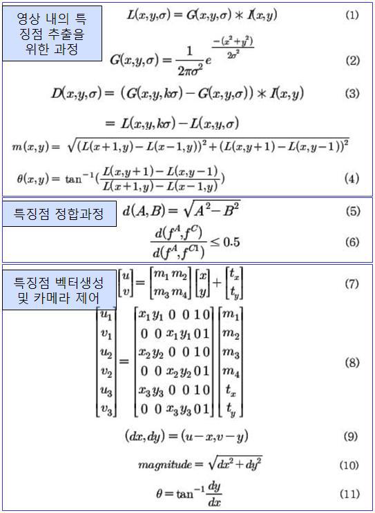 Process for extracting the characteristics from images