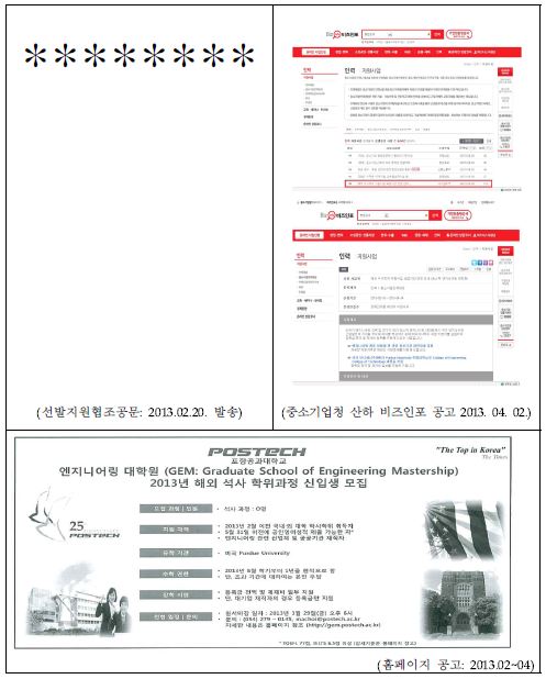 해외학위과정 홍보 결과물 (13.2.20~4.30)