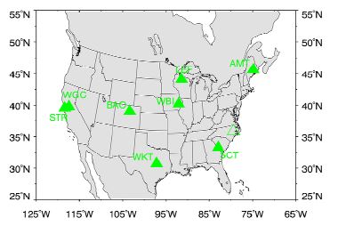 Fig. 2.2.2. 미국 NOAA ESRL/GMD에서 운영하는 CO2농도와 관련기체를 측정하는 톨타워 관측망