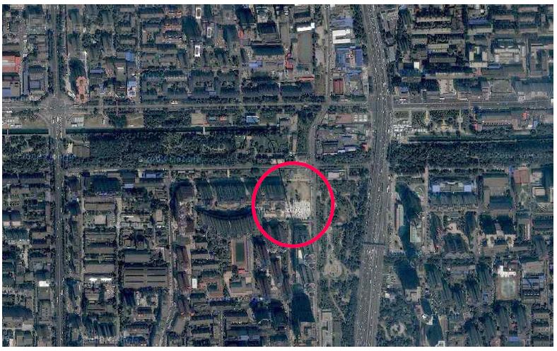 Fig. 2.2.7. 베이징 325m 기상관측탑의 위성 영상