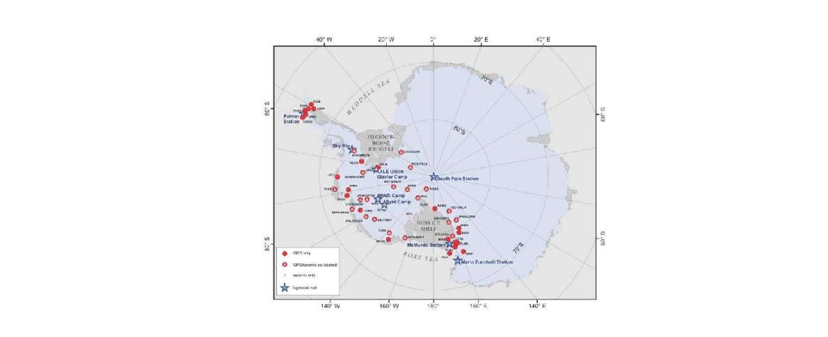 남극대륙 POLENET 운영 지진 및 GPS 관측망(http://polenet.org).