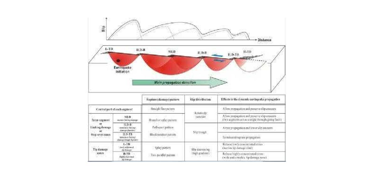 단층손상대 개념을 도입한 지진동시성 지표파열의 전파 모델