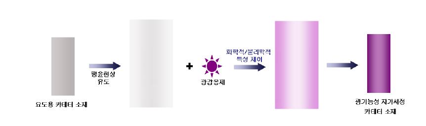 광기능성 자가멸균 카테터 소재의 제조 모식도