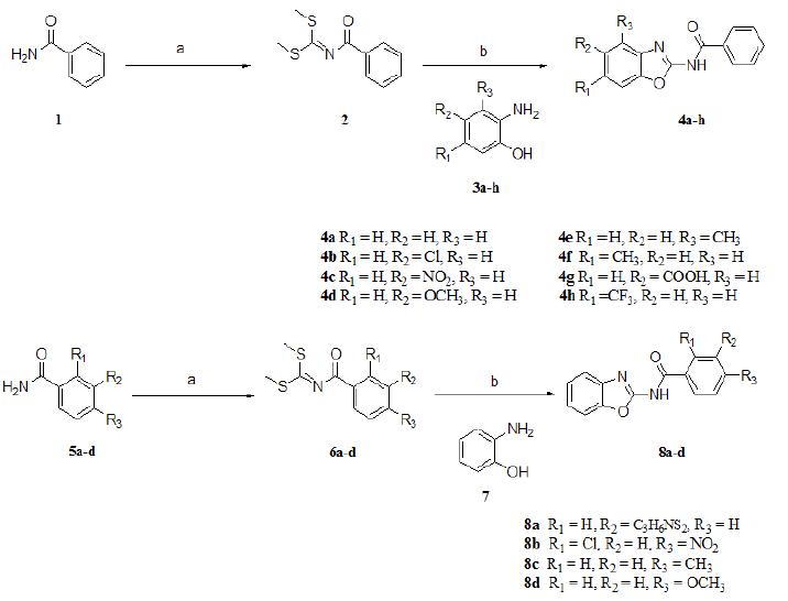 Malassezia furfur에 대한 항균제로써의 benzoxazole amides의 합성물.