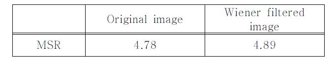 Detector 잡음이 제거된 영상의 MSR