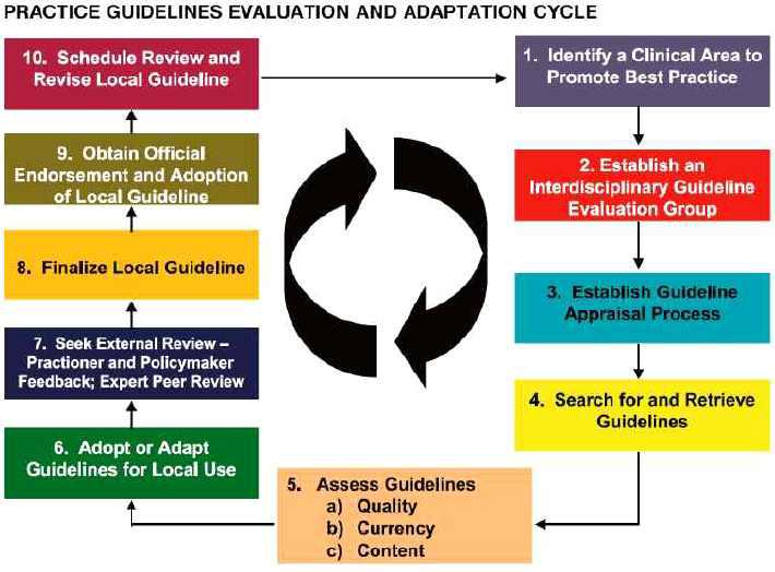 practice guidelines evaluation and adaptation cycle
