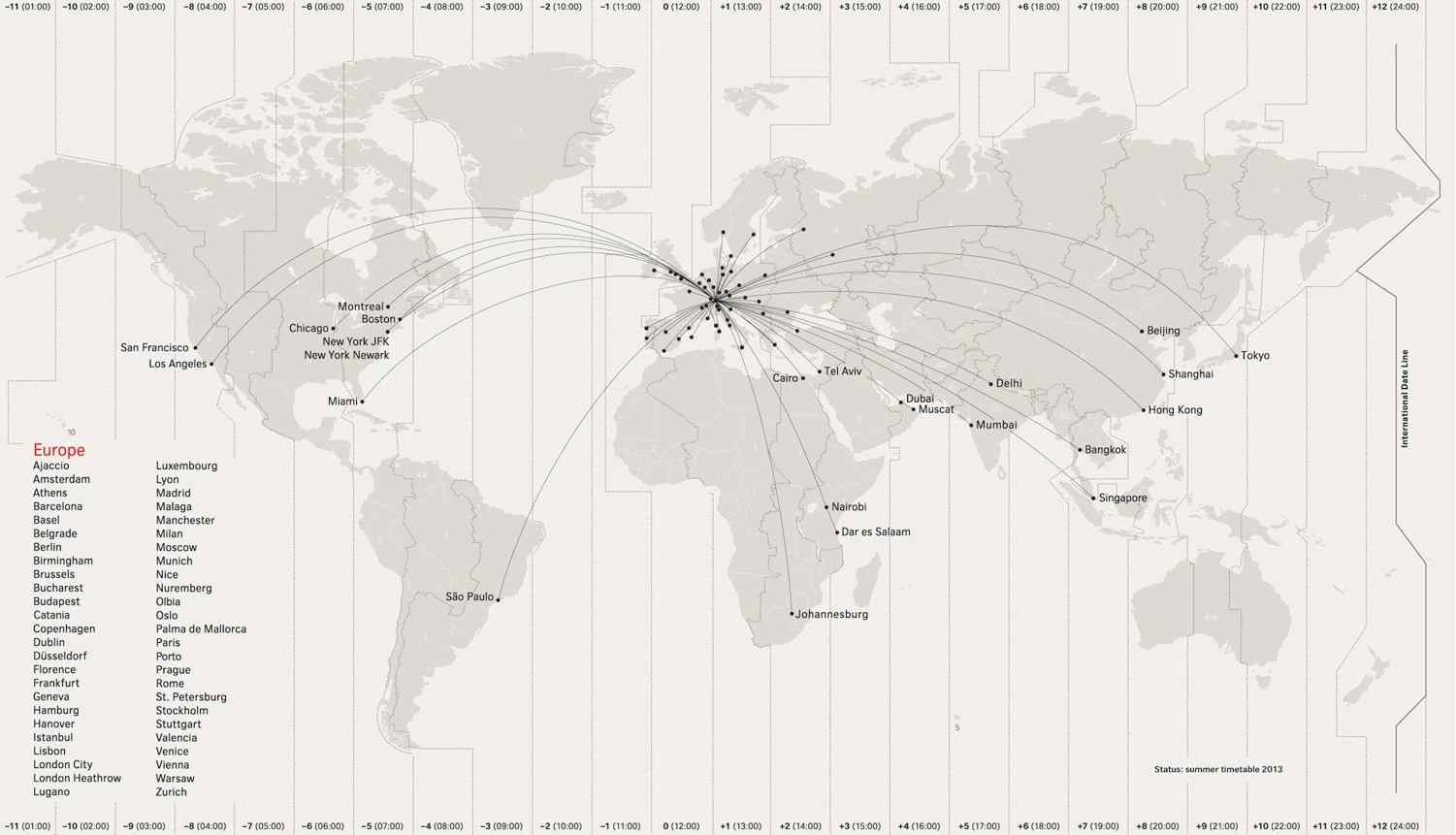 Swiss International Air Lines 항공사 운항노선