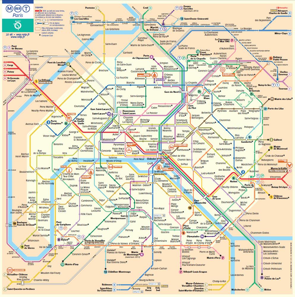 Paris M/PER/T 노선도