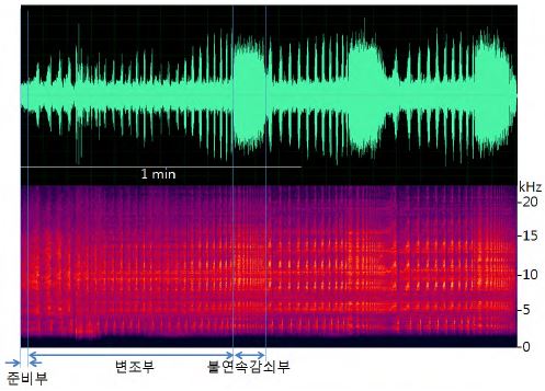 그림 112. 소요산매미의 파형 및 스펙트로그램