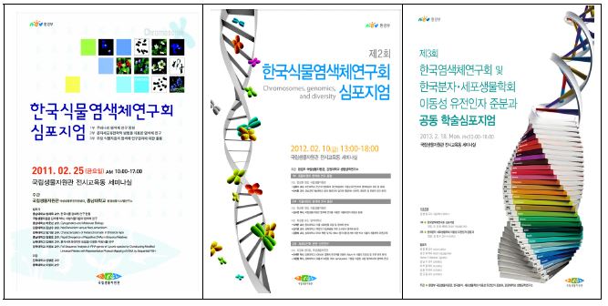 그림 6. 한국염색체연구회 심포지엄 포스터(2011∼2013).