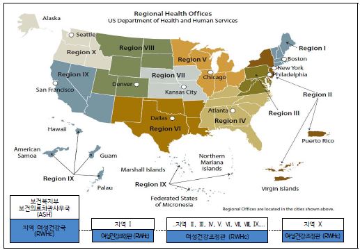 보건복지부 지역 사무국 지도