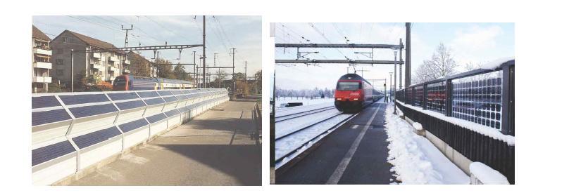 스위스(좌) 및 독일(우) 철도 태양광 방음벽