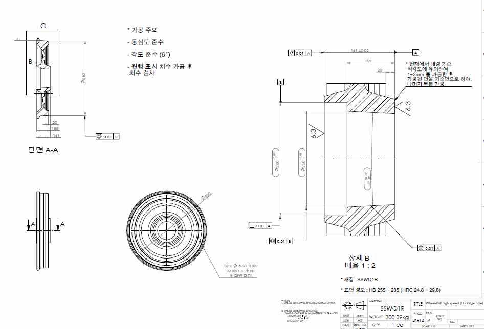 차륜 시험편 도면 1