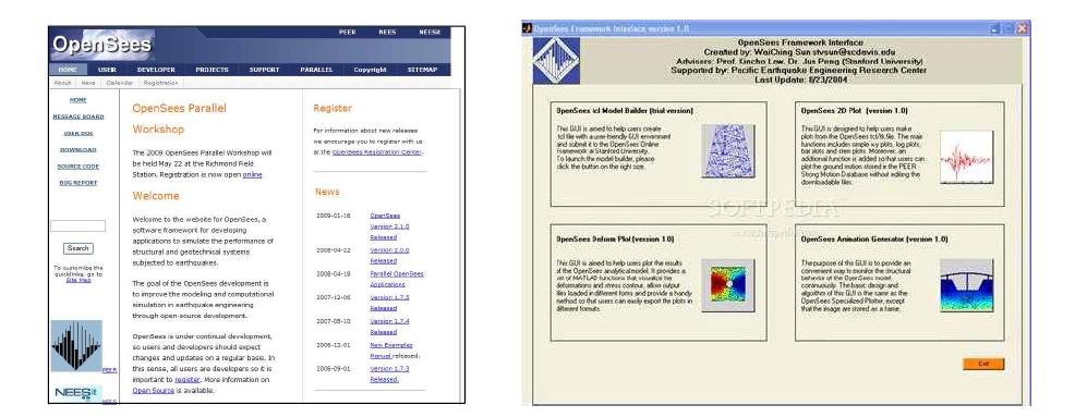 OpenSees 홈페이지 및 OpenSees Pre-processor and Post-Processor