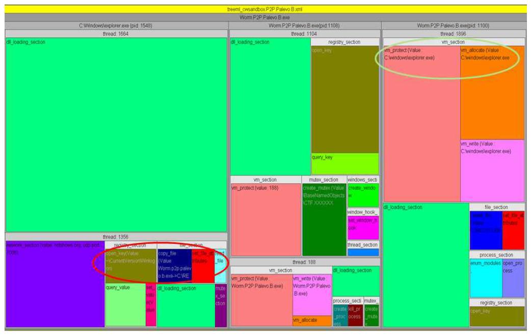 CWSandbox의 Worm.Palevo Treemap