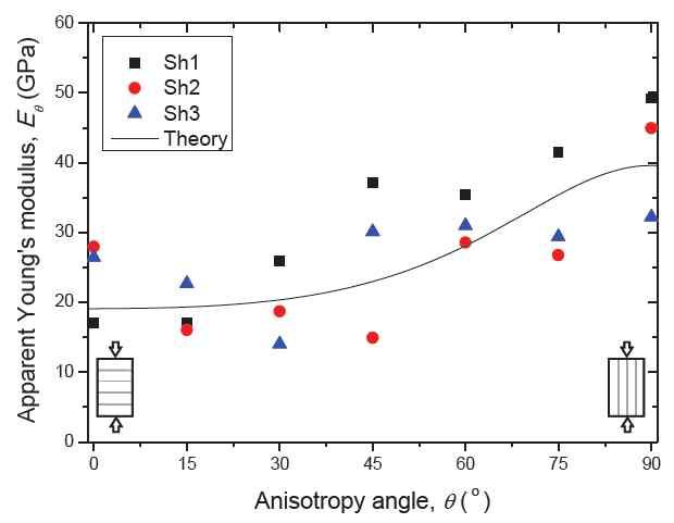 Variation of apparent Young’s modulus.