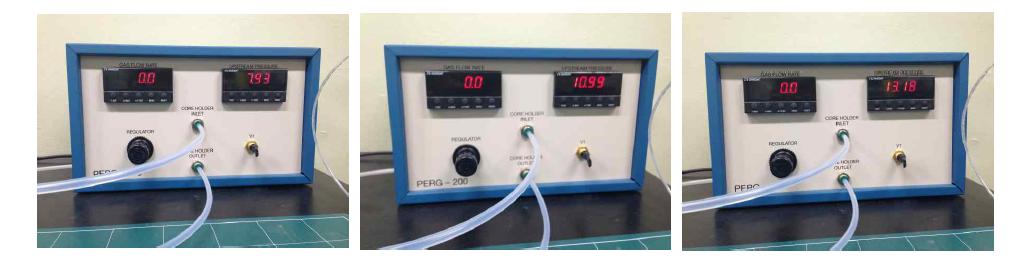 Gas permeability using gas permeameter.