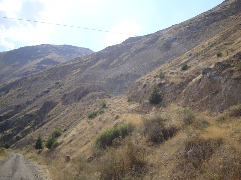 Fig. 4-24. Gypsum and manganes ore outcrop.