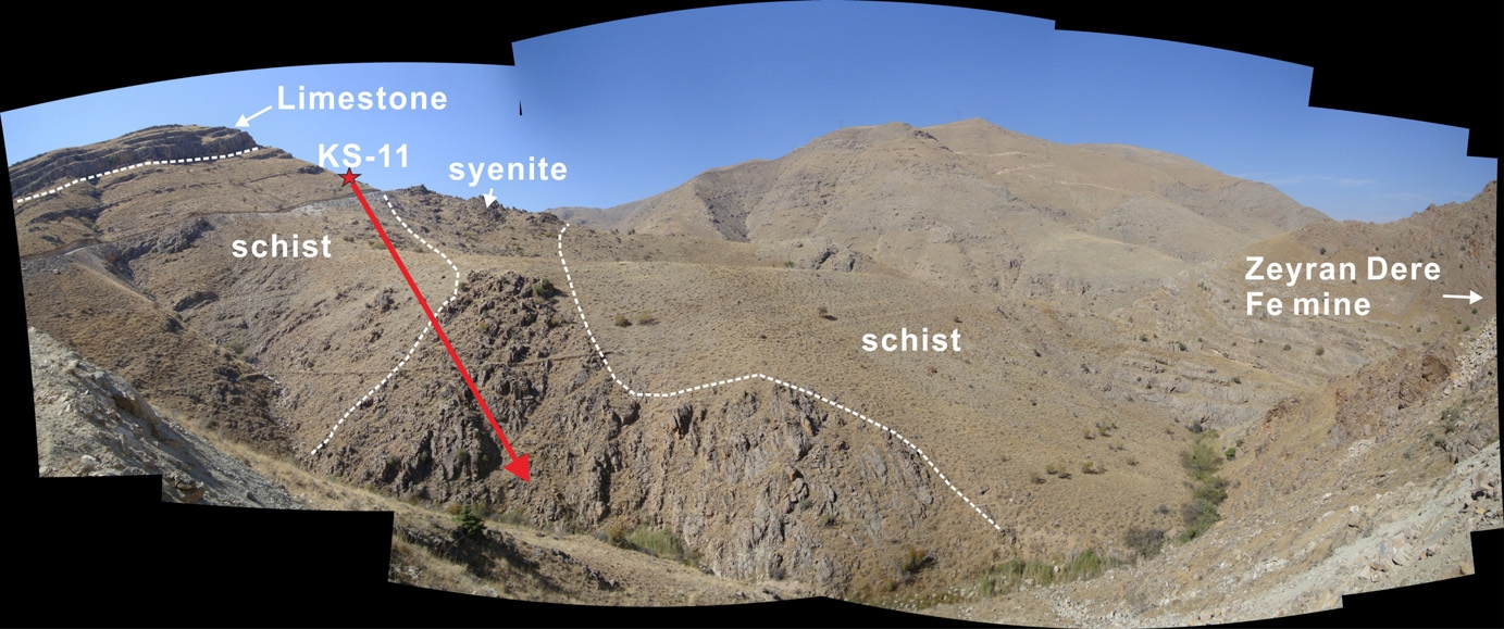 Fig. 4-31. Skarn mineralized area located in the western part of Zeyran Dere Fe mine.