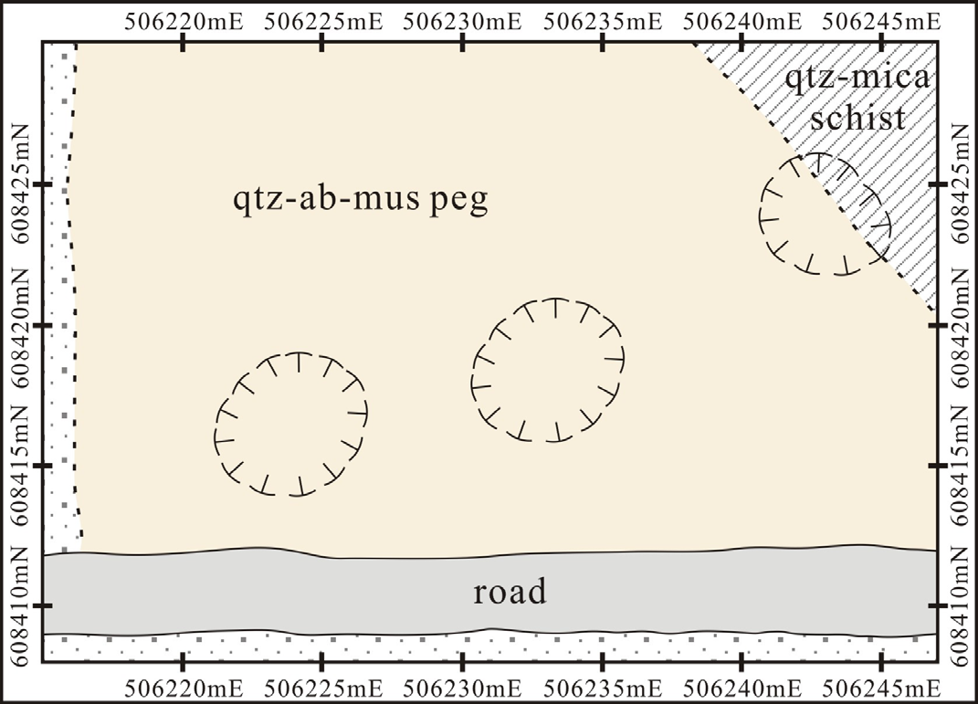 Fig. 1-16. The Bupo pegmatite III intruded into quartz-mica schist.