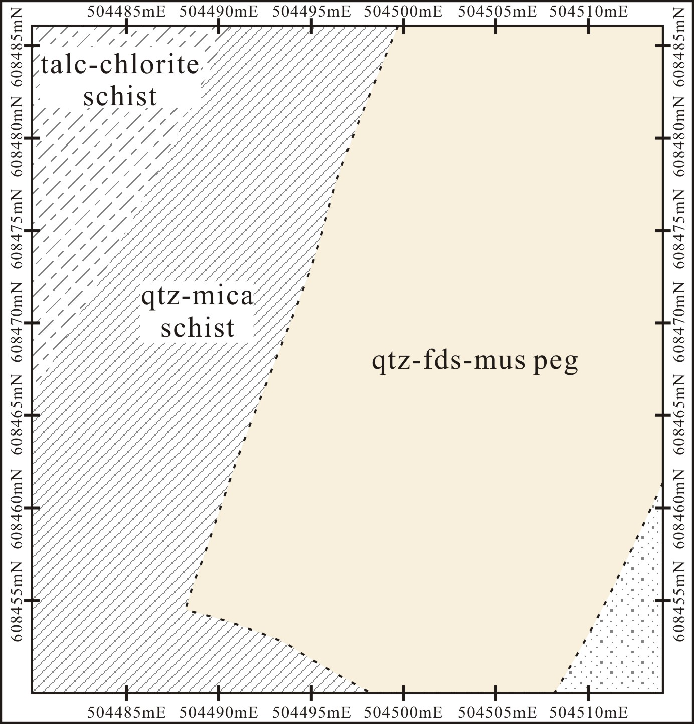 Fig. 1-18. The Bupo pegmatite IV intruded into quartz-mica schist.