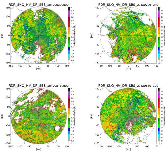 그림 2.1.28. 소백산 이중편파 레이더의 차등반사도 HSR 지도