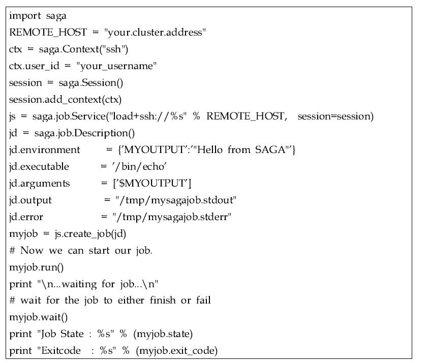 SAGA Python LoadLeveler example script