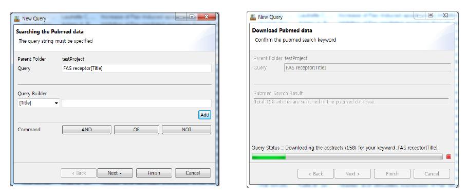 Screen shot of key-word generation and document download