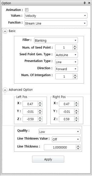 UI for Steramline Generation